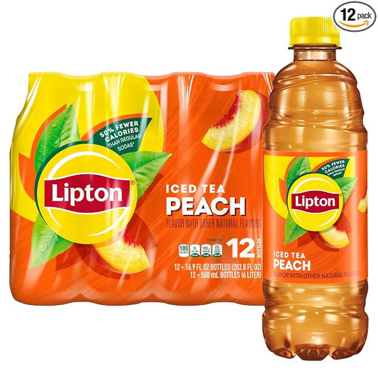 Lipton Peach Iced Tea 16.9 oz bottles 12 pack