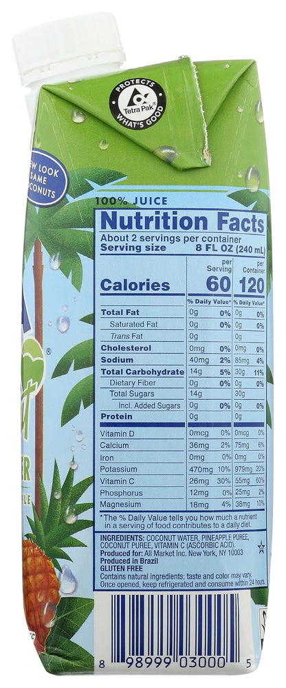 Vita Coco coconut water bottled beverage pineapple