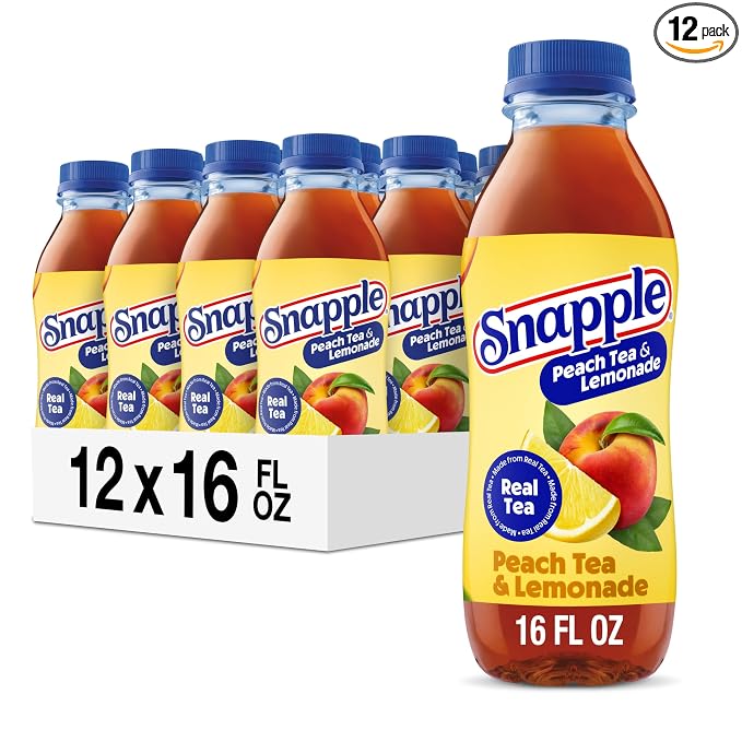 Snapple Peach Tea and Lemonade 12 pack bottles