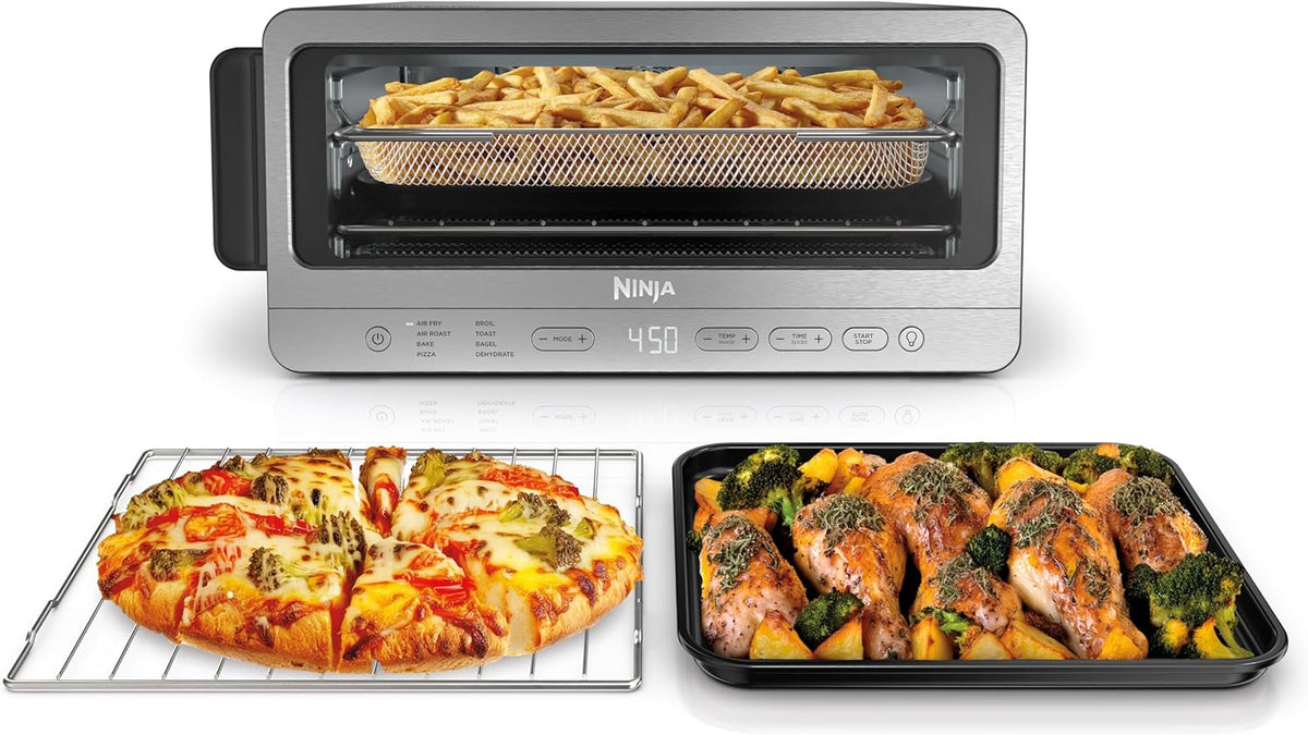 Ninja large capacity countertop oven with flip-up design
