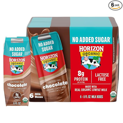 Horizon Organic shelf stable chocolate milk, six-count pack