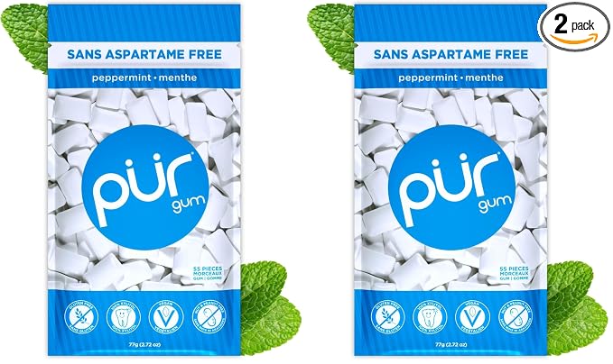 PUR Gum peppermint xylitol gum pack of two
