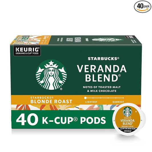 Starbucks Veranda Blend Blonde Roast K-Cup coffee pods, 40 count