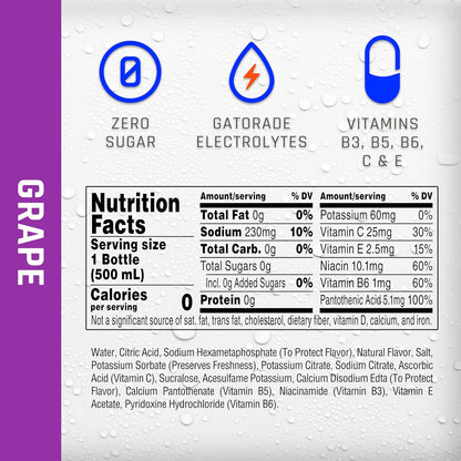 Propel grape hydration water with vitamins C and E