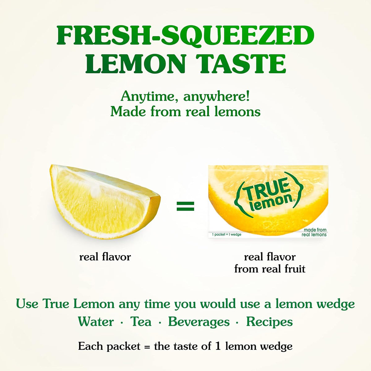 Crystallized lemon packets made from real lemon juice and oils