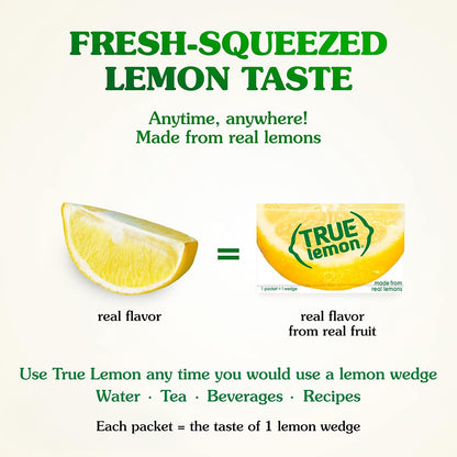 Crystallized lemon packets made from real lemon juice and oils