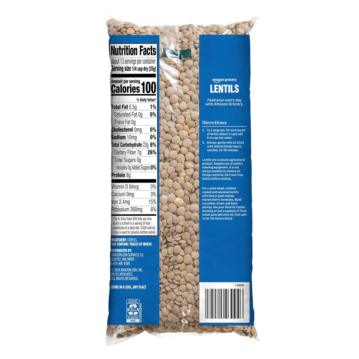Non-GMO lentils excellent source of fiber