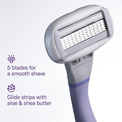 Women's razor refills with aloe and shea comfort strip