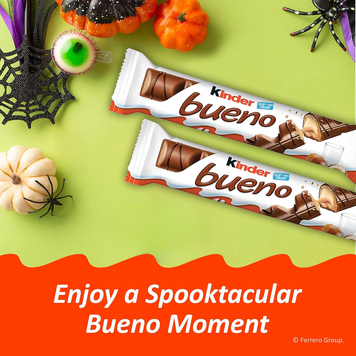 Individually wrapped Kinder Bueno chocolate candy bars