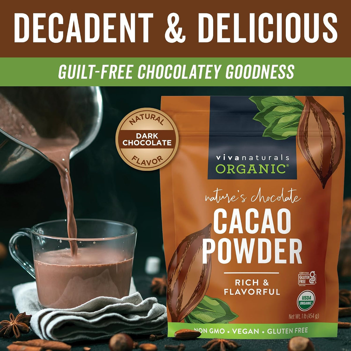 Organic unsweetened cocoa powder 1 lb
