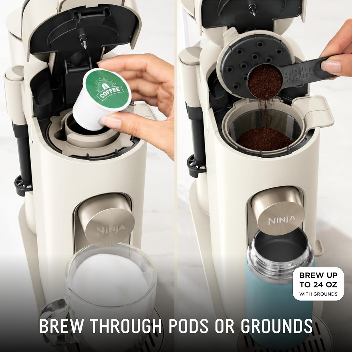 Ninja specialty coffee maker with built in frother
