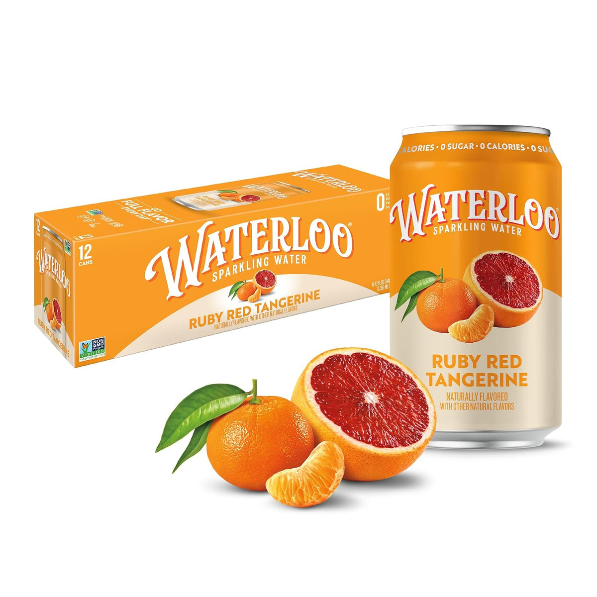 Waterloo Sparkling Water Ruby Red Tangerine cans