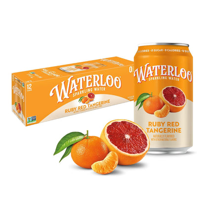 Waterloo Sparkling Water Ruby Red Tangerine cans