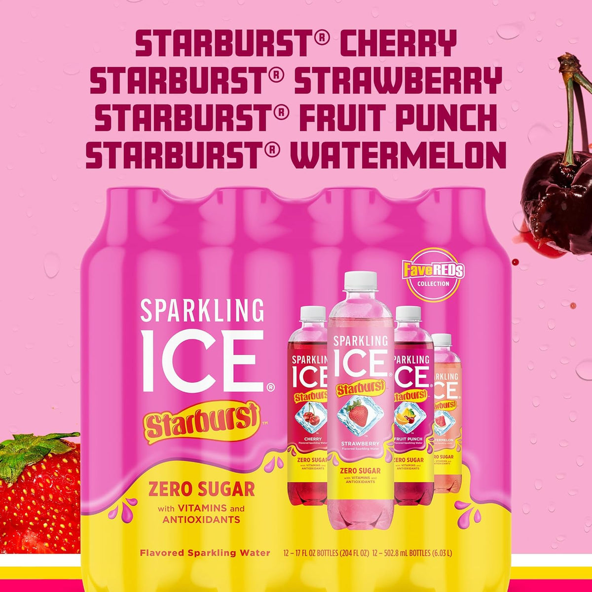 Sparkling Ice STARBURST variety pack with vitamins and antioxidants