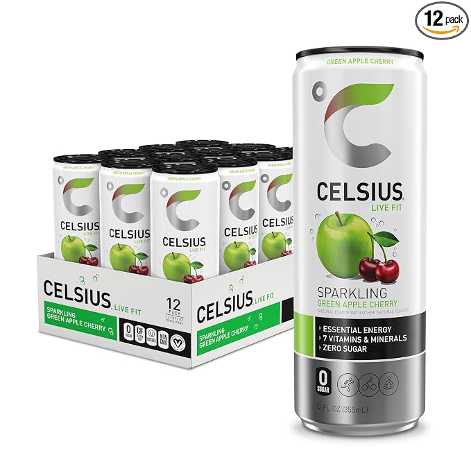 CELSIUS Green Apple Cherry energy drink 12-pack