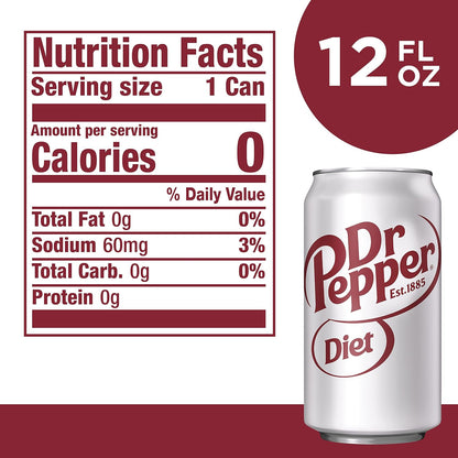 Diet Dr Pepper canned soft drink multipack