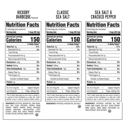 Avocado oil potato chips variety pack 1 oz bags