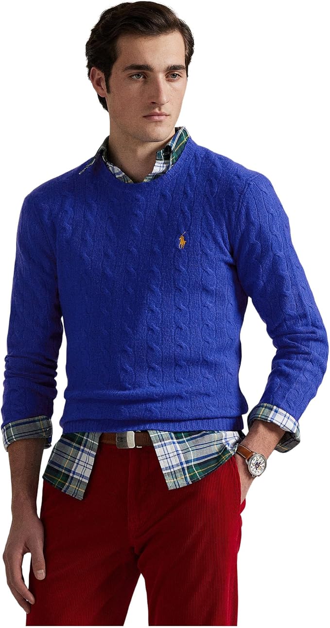 POLO RALPH LAUREN men's cable-knit quarter zip sweater