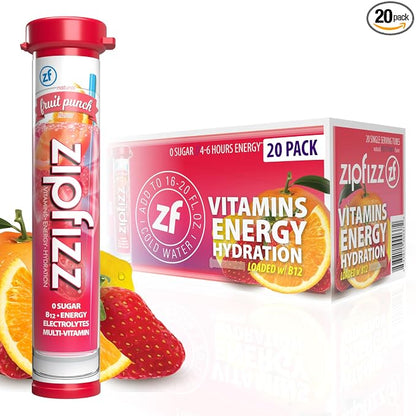 Zipfizz Fruit Punch energy drink powder 20 pack