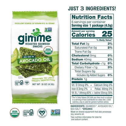 gimMe crispy organic seaweed snack with avocado oil