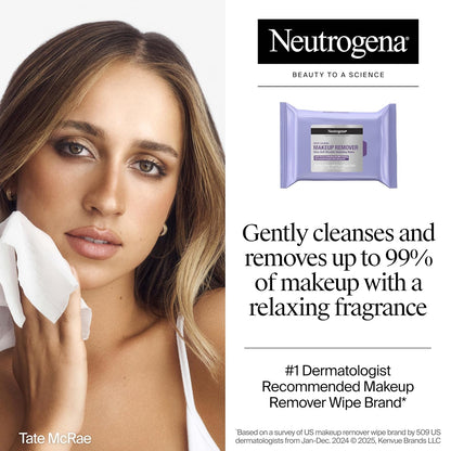 Night calming face wipes for makeup removal