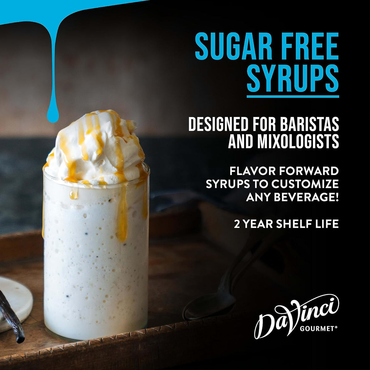 Coffeehouse-style sugar-free caramel flavor syrup