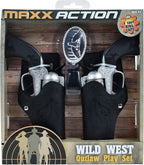 Cowboy dress-up set with adjustable belt and dual holsters