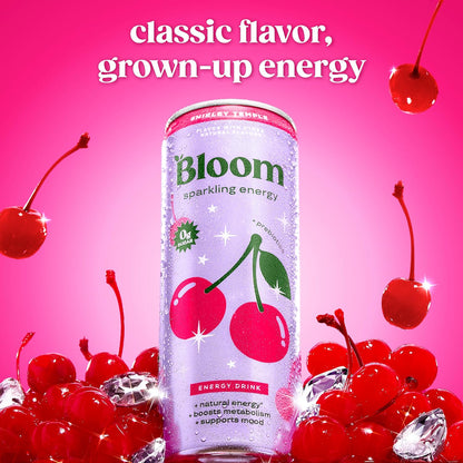 Zero sugar Bloom Nutrition energy drink 12 oz cans