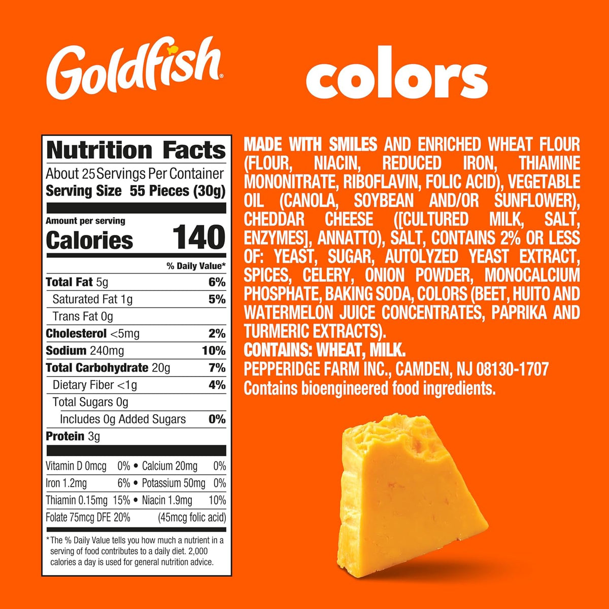 Goldfish Colors crackers made with real cheese snack box