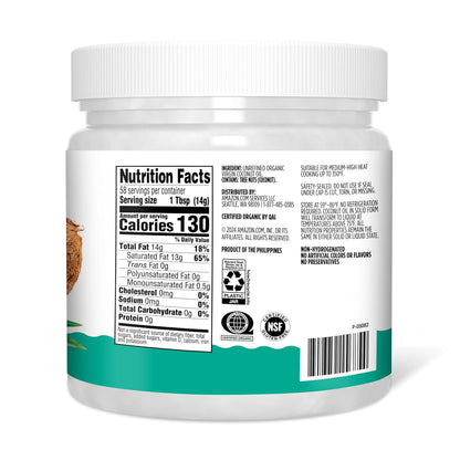 30 fl oz coconut oil container for cooking and baking
