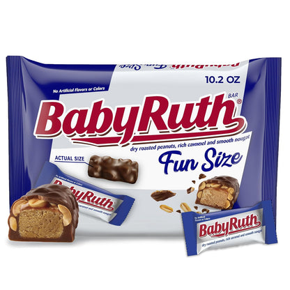 Baby Ruth chocolatey caramel peanut candy bars