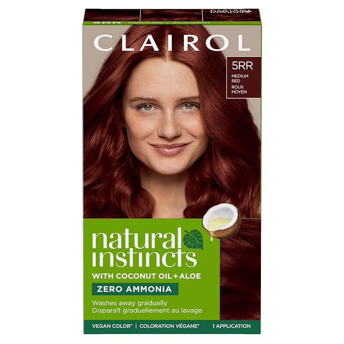Clairol Natural Instincts 5RR Medium Red hair dye box