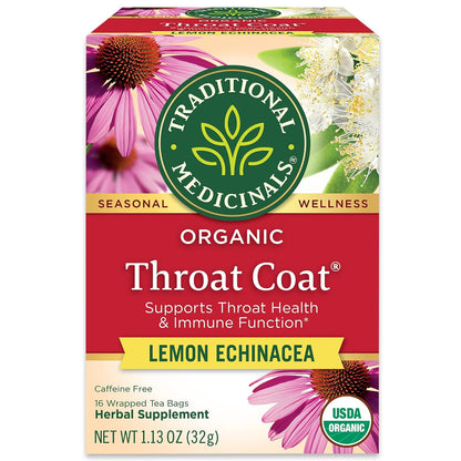 Organic Throat Coat Lemon Echinacea caffeine-free herbal tea