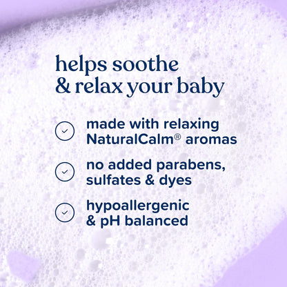 Soft cleansing shampoo for bedtime bath routine
