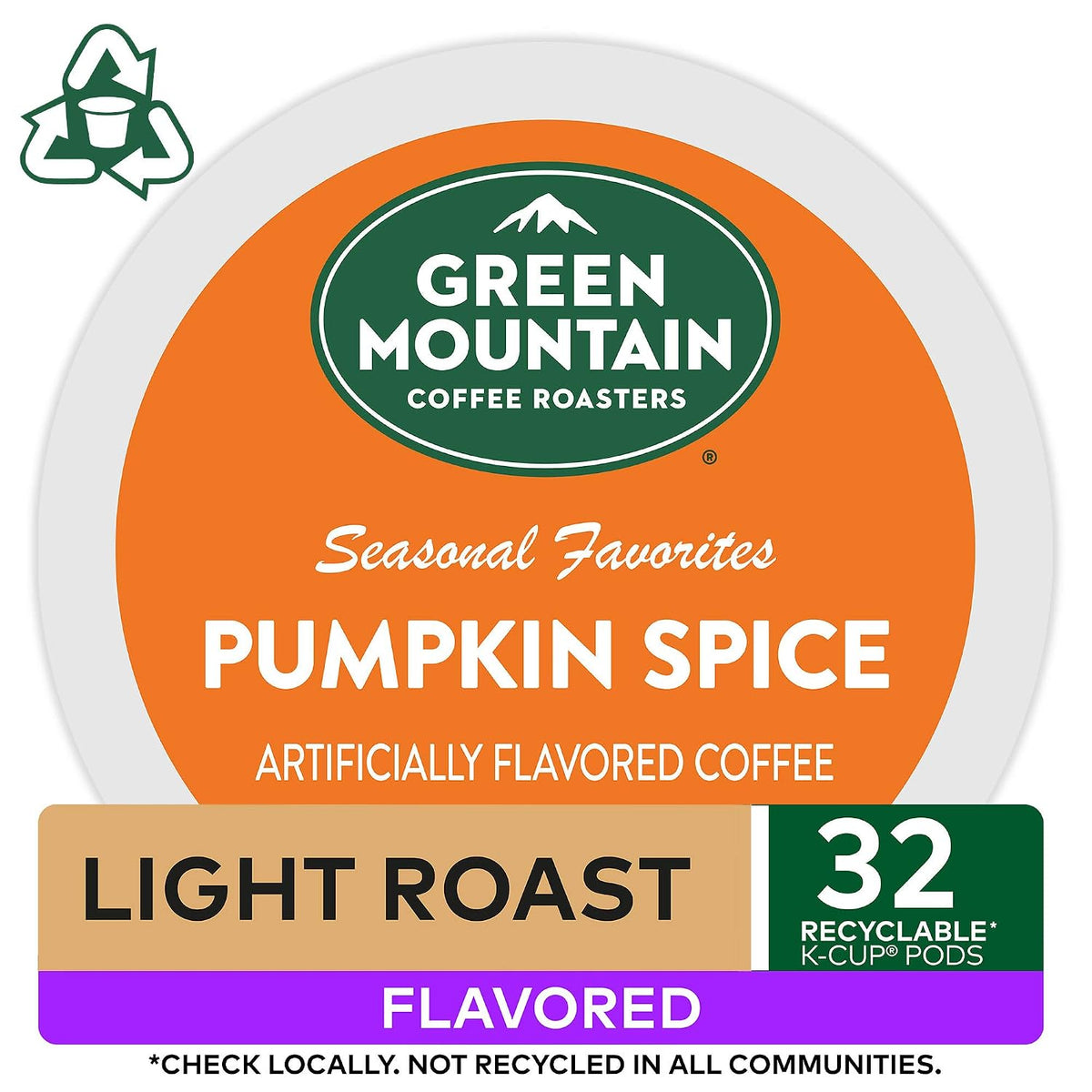 Green Mountain seasonal Pumpkin Spice coffee packaging