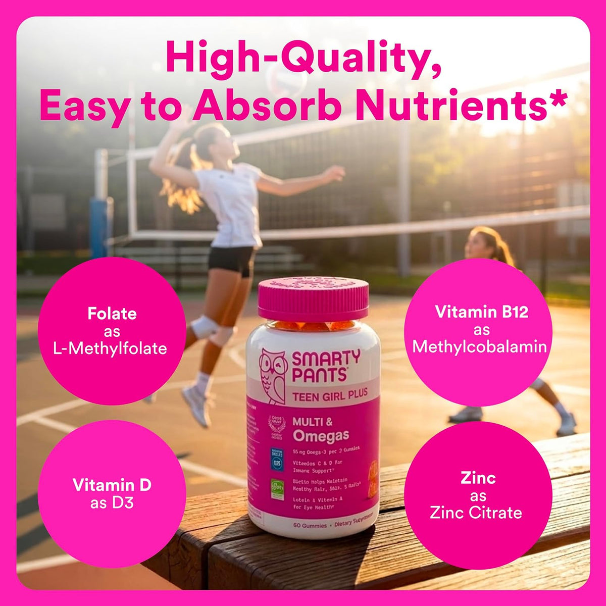 Gluten free teen multivitamin gummies 30 day supply