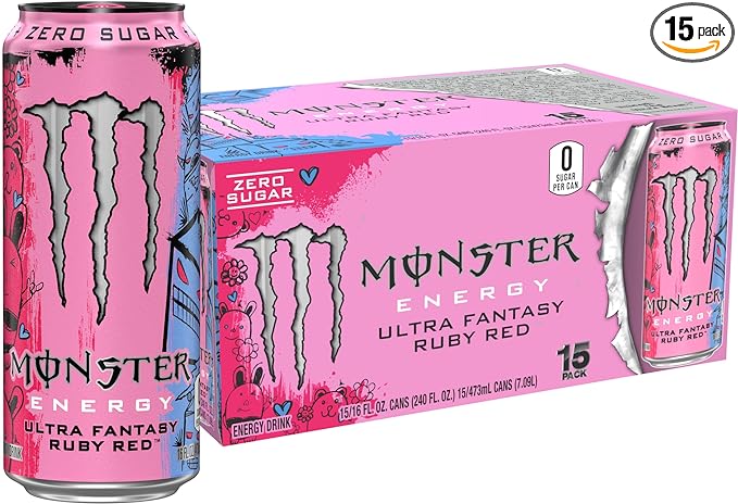 Monster Ultra Fantasy Ruby Red sugar free energy drink can