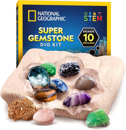 Hands-on science kit with real gemstones