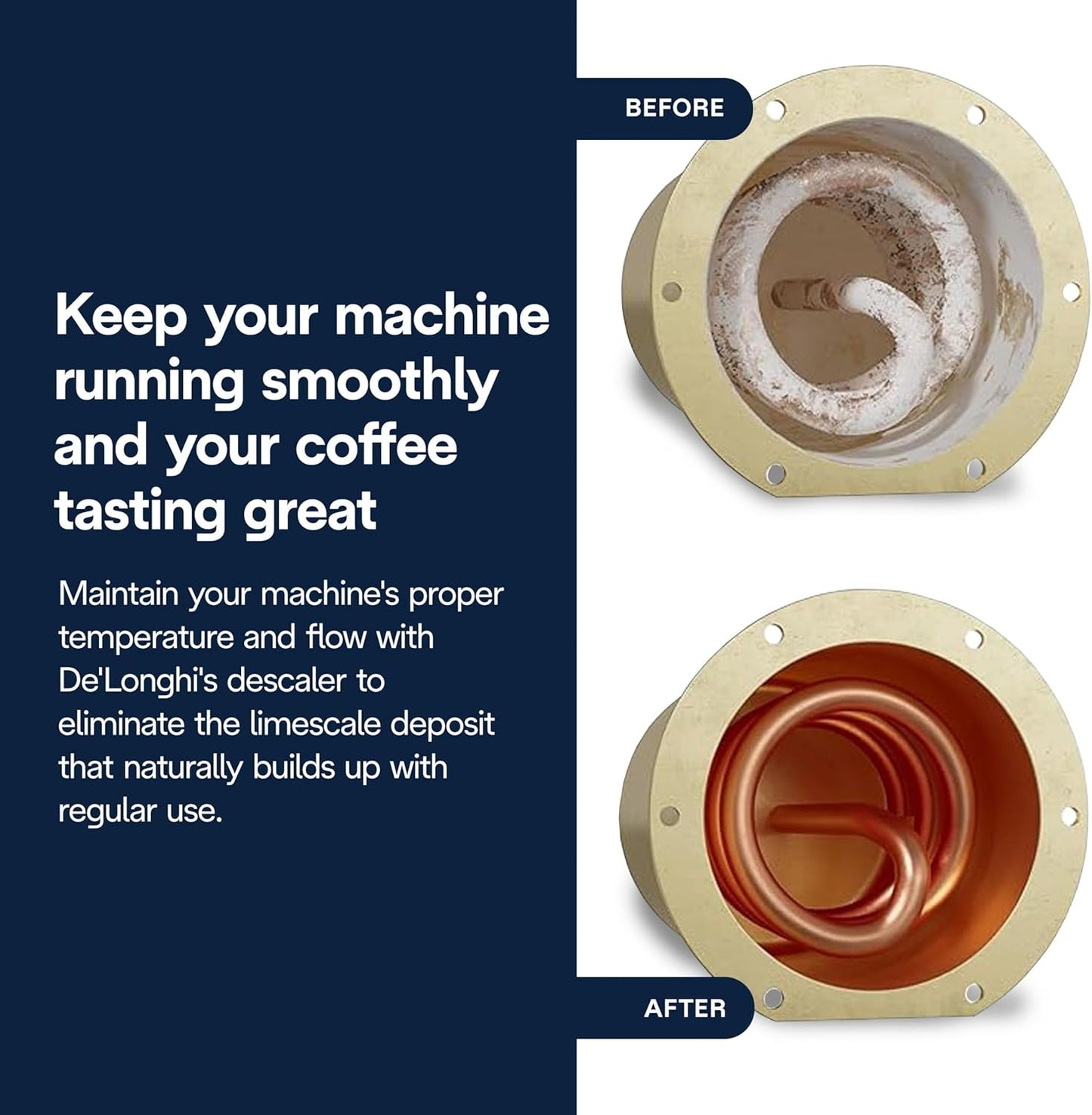 Visit the De'Longhi Store — De'Longhi EcoDecalk Descaler, Eco-Friendly Universal Descaling Solution for Coffee & Espresso Machines, 2-Pack (1 use per pack)