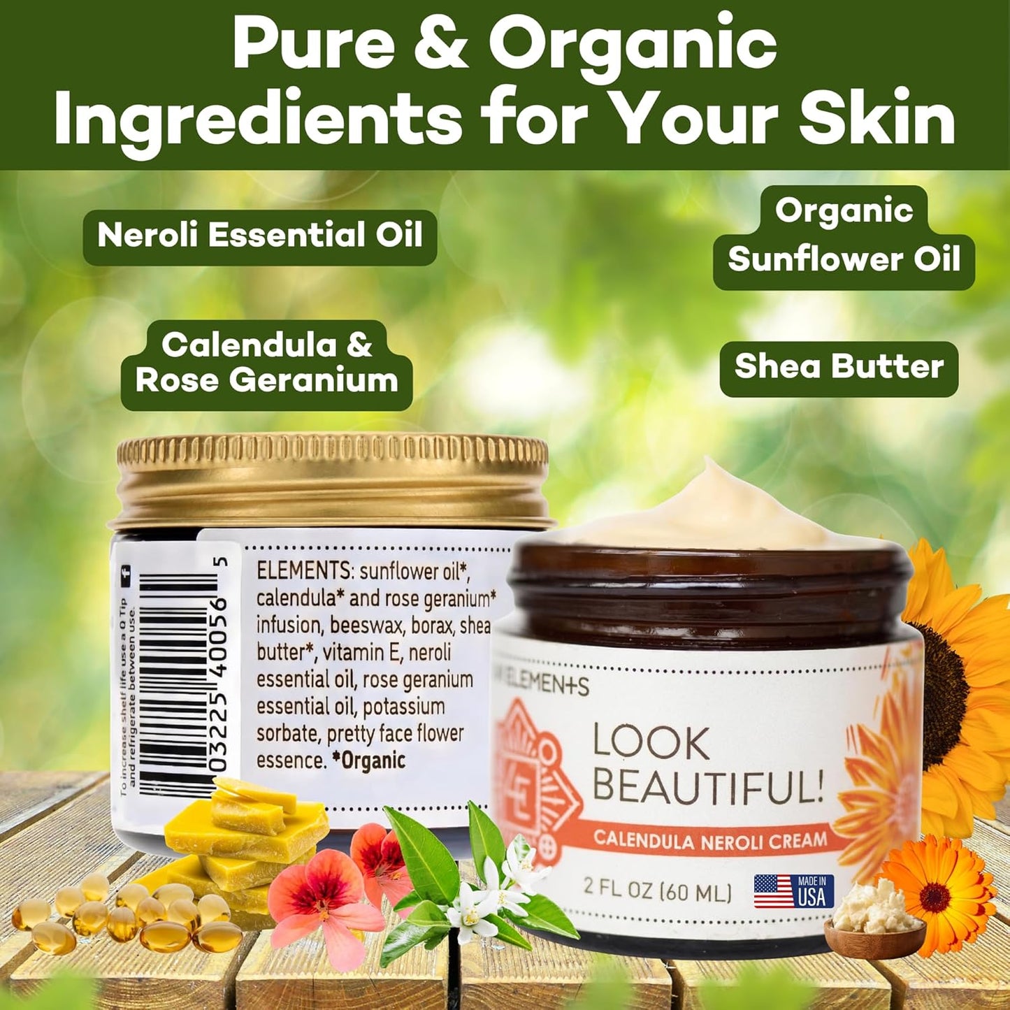 Four Elements 4E Calendula Neroli Cream 2 Oz