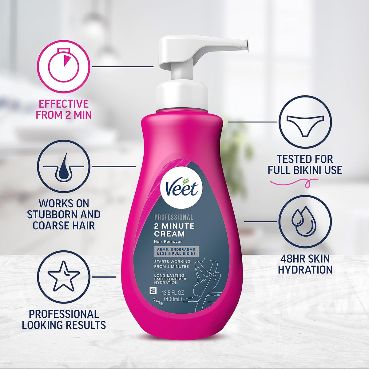 Veet dermatologically tested hair removal cream 13.5 oz