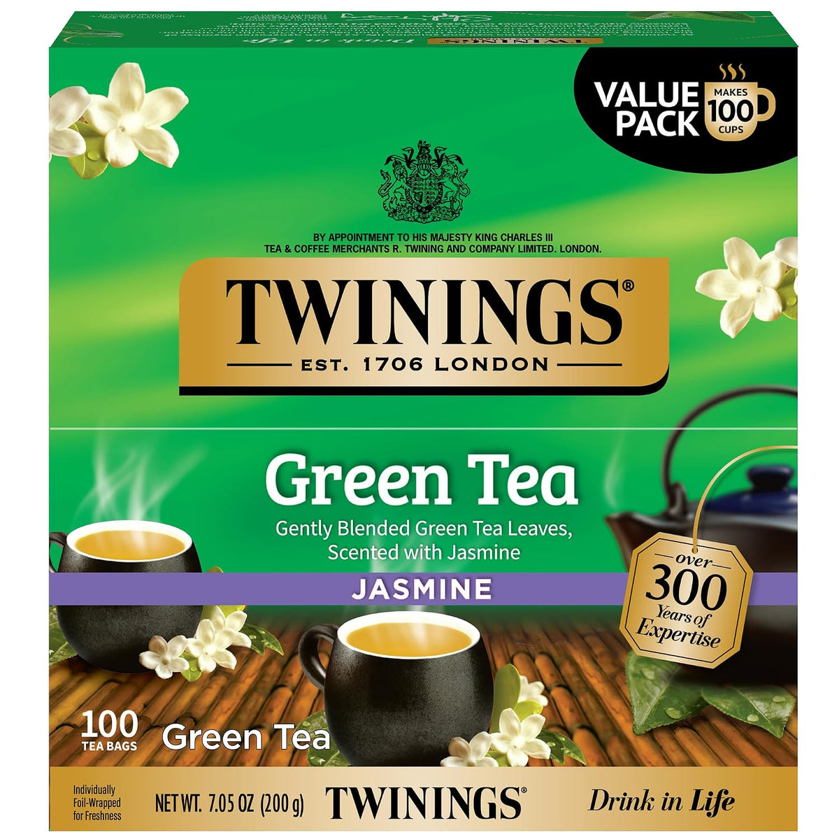 Twinings jasmine green tea individually wrapped bags