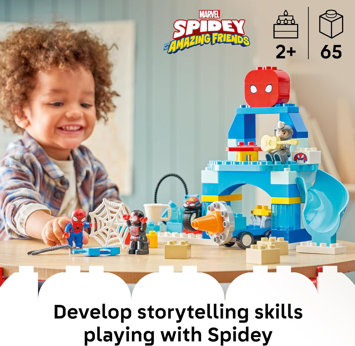 Marvel Team Spidey Webquarters 65-piece toddler building toy
