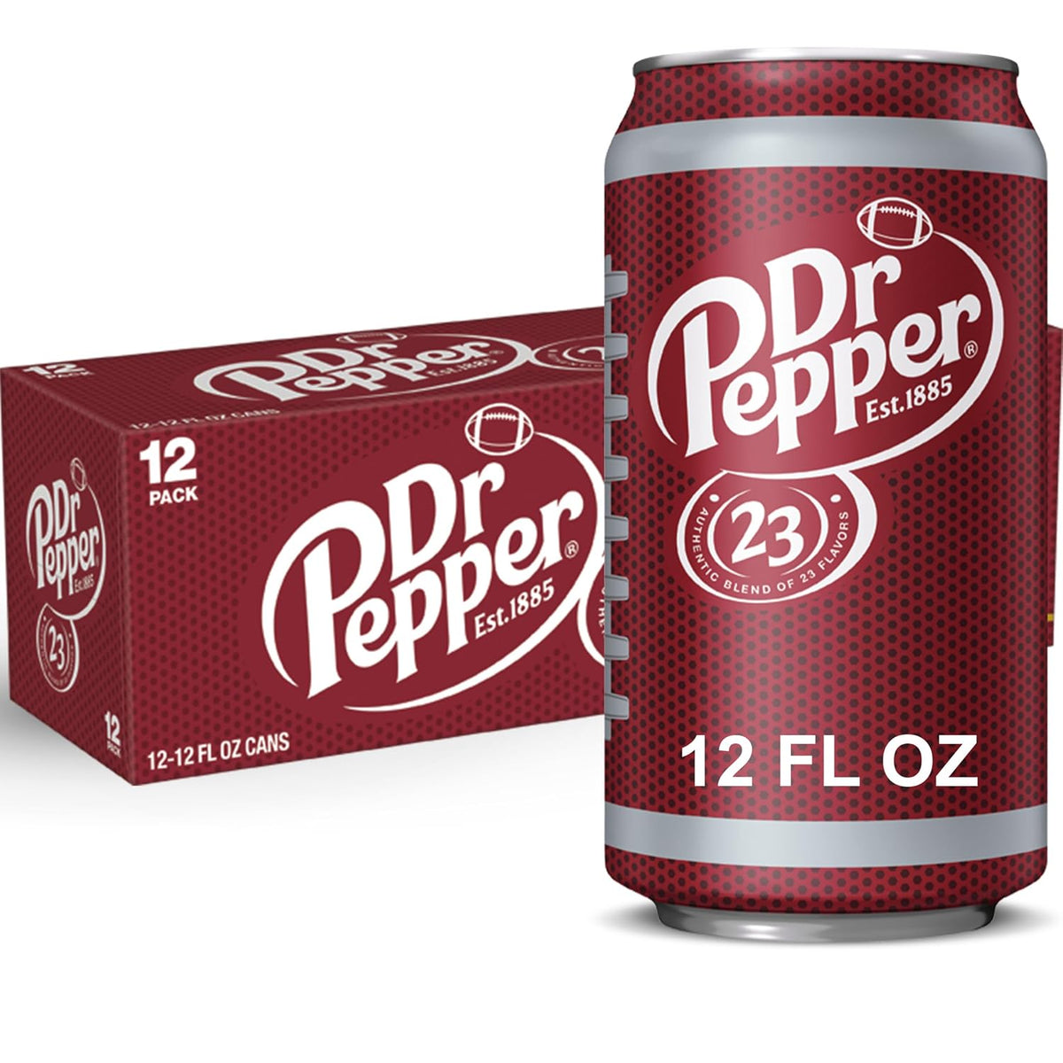 Dr Pepper 12 pack soda cans front packaging