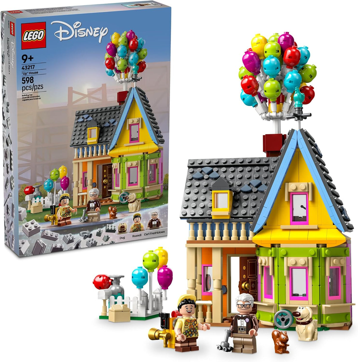 Up house LEGO set with balloons and chimney