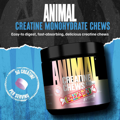 Chewable creatine monohydrate tablets with 5g serving
