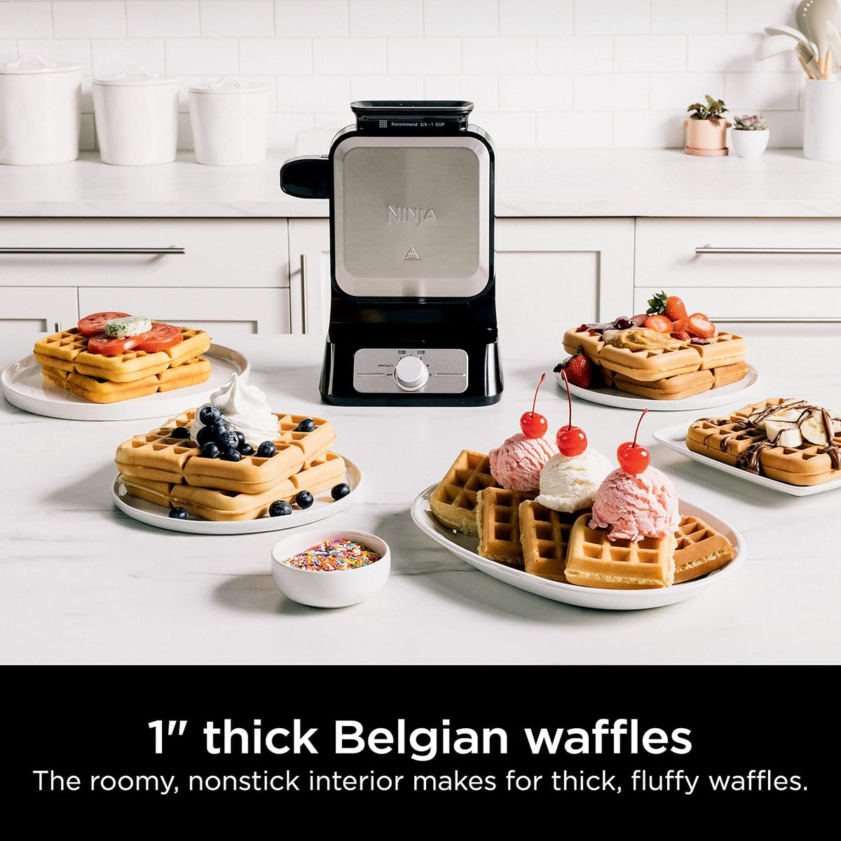 Ninja BW1001 Belgian waffle maker close-up
