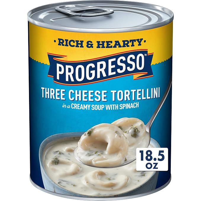 Progresso Rich & Hearty Three Cheese Tortellini Soup, 18.5 oz can