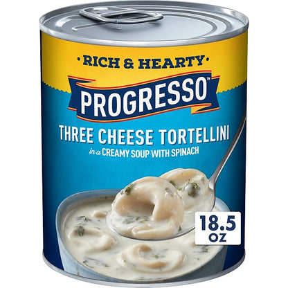 Progresso Rich & Hearty Three Cheese Tortellini Soup, 18.5 oz can