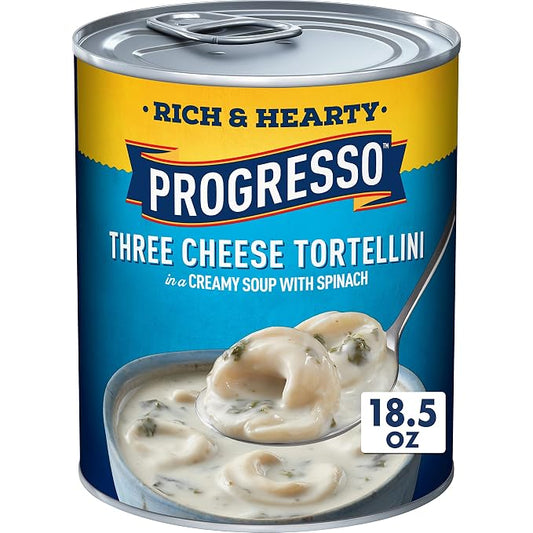 Progresso Rich & Hearty Three Cheese Tortellini Soup, 18.5 oz can